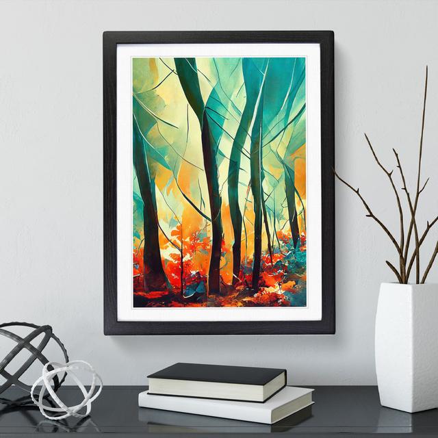 Forest Abstract No.3 - Picture Frame Graphic Art Alpen Home Size: 64cm H x 46cm W x 2cm D, Frame Colour: Black on Productcaster.