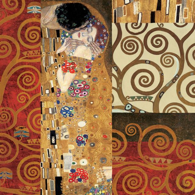 Klimt Details (the Kiss) by Gustav Klimt - Wrapped Canvas Print Marlow Home Co. Size: 30cm H x 30cm W on Productcaster.