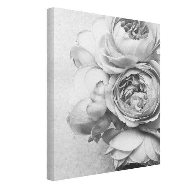 Peony Flowers - Wrapped Canvas Art Prints Canora Grey Size: 100cm H x 75cm W on Productcaster.