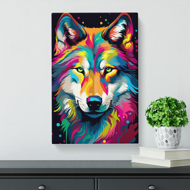 Wolf Pop - Wrapped Canvas Print Alpen Home Size: 50cm H x 35cm W x 3cm D on Productcaster.