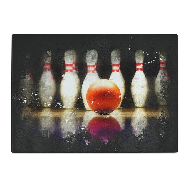 Ten Pin Bowling Paint Splash Chopping Board East Urban Home Size: 28.5cm W x 39cm L on Productcaster.