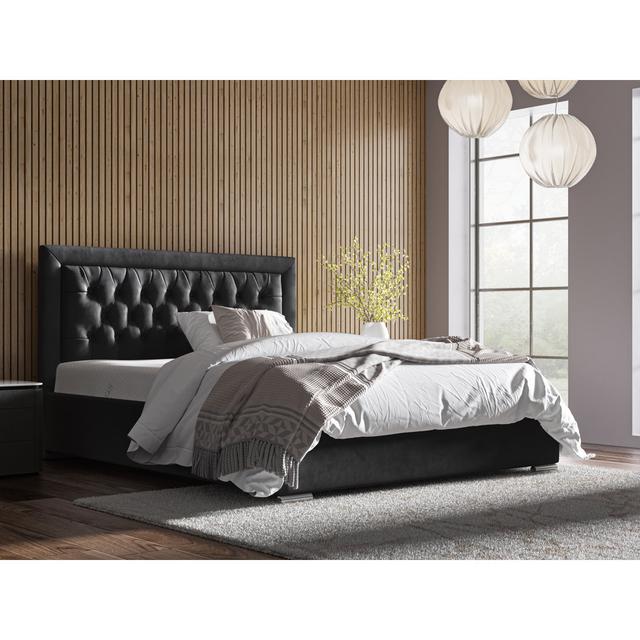 Fulkerson Upholstered Ottoman Bed Rosdorf Park Colour: Black, Size: Super King (6') on Productcaster.