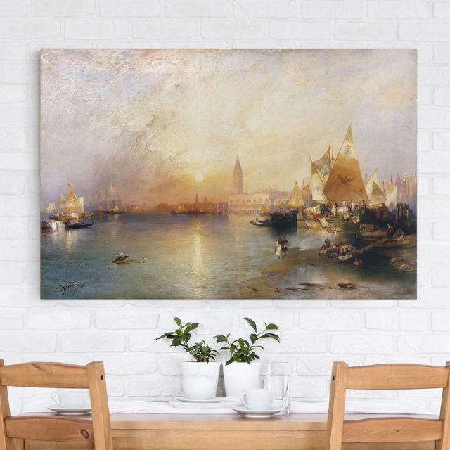 Venice at Sunset with the Santa Maria Della Salute and the Doge Palace by Thomas Moran - Wrapped Canvas Art Prints Longshore Tides Size: 120cm H x 180 on Productcaster.