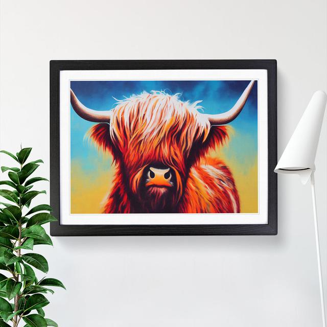 The Highland Cow - Single Picture Frame Print Natur Pur Size: 34cm H x 46cm W, Format: Black on Productcaster.