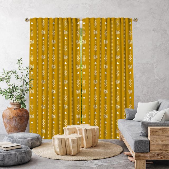 Vorhang-Set mit Schlaufen, verdunkelnd (Set of 2) Lilijan Home & Curtain Vorhanggröße: 140x175, Vorhang-Farbe: Senfgelb on Productcaster.