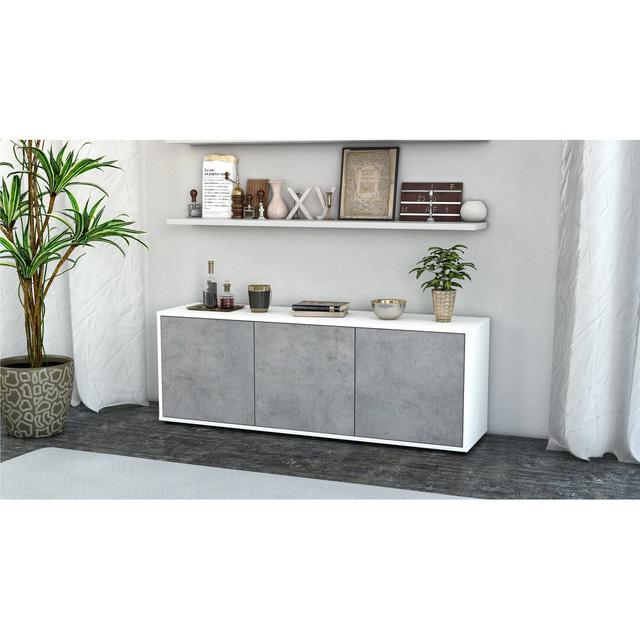 Fredrick TV Stand for TVs up to 39" Latitude Run Colour: Concrete / Matte White on Productcaster.