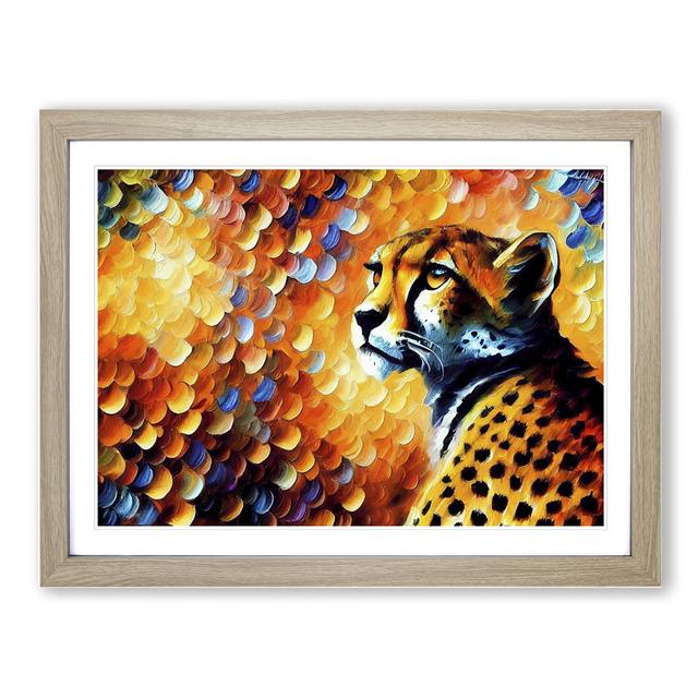 Cheetah Vol.2 Abstract - Picture Frame Painting Latitude Vive Size: 25cm H x 34cm W x 2cm D, Frame Colour: Oak on Productcaster.