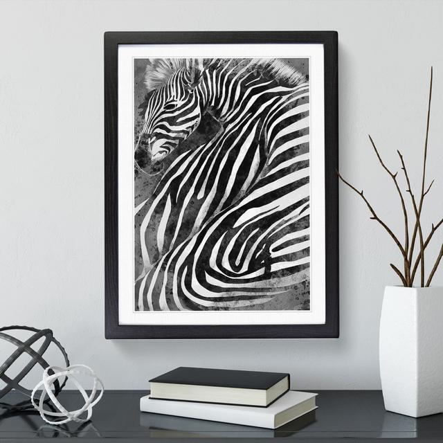 Zebra No.2 Abstract - Single Picture Frame Painting World Menagerie Frame Colour: Black, Size: 34cm H x 25cm W x 2cm D on Productcaster.