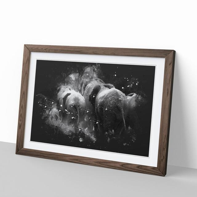 Herd of Elephants - Picture Frame Graphic Art East Urban Home Frame Option: Walnut Framed, Size: 48cm H x 65cm W x 2cm D on Productcaster.