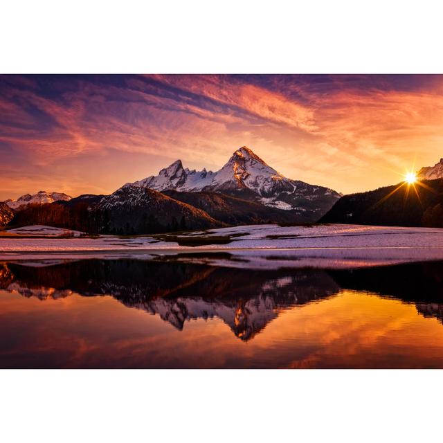 Watzmann In Alps, Dramatic Reflection At Sunset - National Park Berchtesgaden by DieterMeyrl - No Frame Art Prints on Canvas Alpen Home Size: 20cm H x on Productcaster.