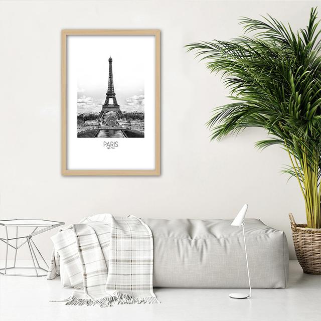 Bilder mit Rahmen, Stadt Paris Eiffelturm Happy Larry Größe: 60cm H x 40cm B, Format: Hellbraun on Productcaster.