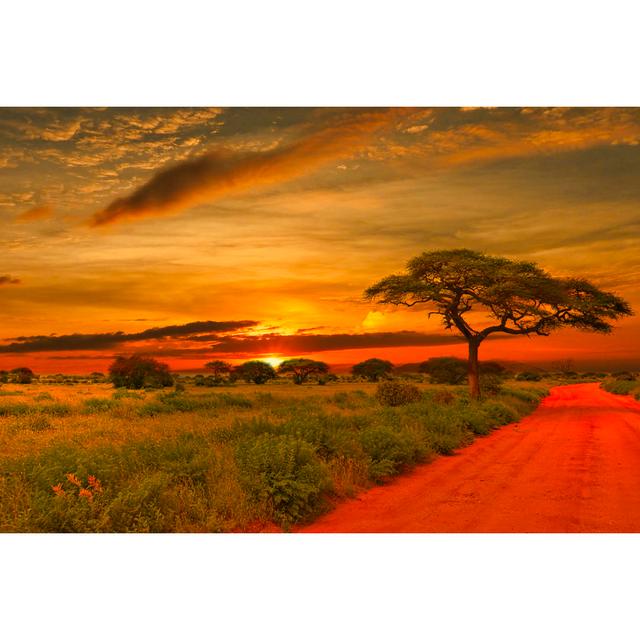 Sunset in Tsavo East - Wrapped Canvas Photograph 17 Stories Size: 61cm H x 91cm W on Productcaster.