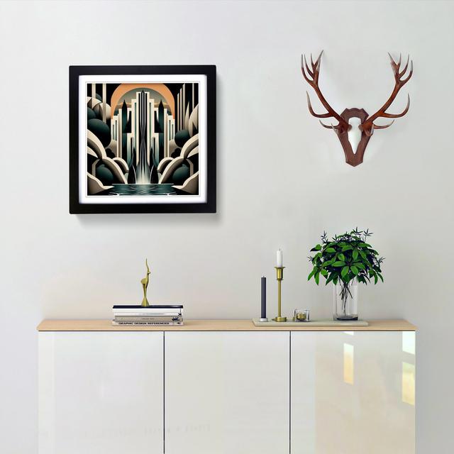 Waterfall Art Deco - Print Marlow Home Co. Format: Black on Productcaster.