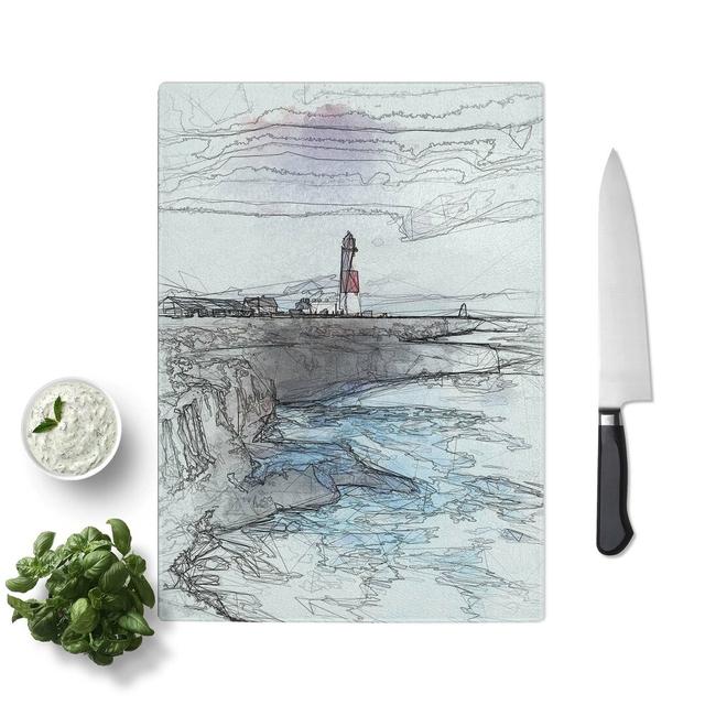 Tempered Glass Portland Bill Lighthouse in Dorset Art Chopping Board East Urban Home Size: 28.5 cm W x 39 cm L on Productcaster.