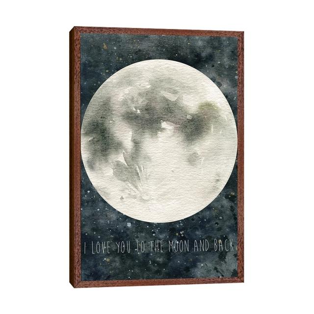 Moon Love by Carol Robinson - Print on Canvas Ebern Designs Size: 66.04cm H x 45.72cm W x 3.81cm D, Format: Classic Brown Wood Framed on Productcaster.