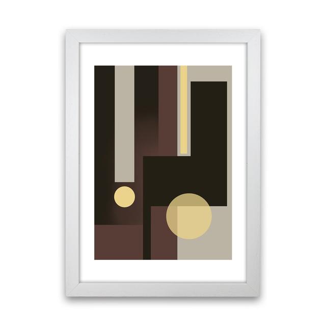 Grey Brown And Yellow - Print 17 Stories Size: 29.7cm H x 21cm W x 3cm D, Frame Option: White Framed on Productcaster.