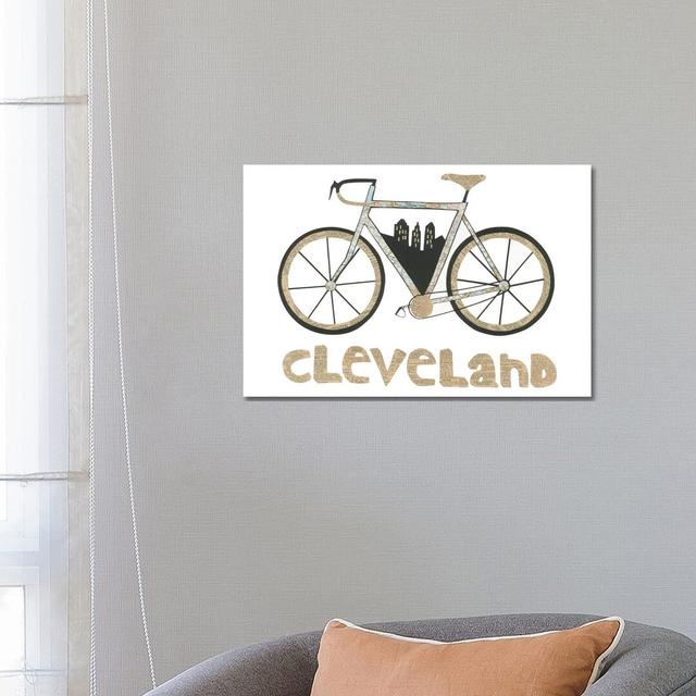 Bike Cleveland by - Wrapped Canvas Graphic Art Happy Larry Size: 45.72cm H x 66.04cm W x 3.81cm D on Productcaster.