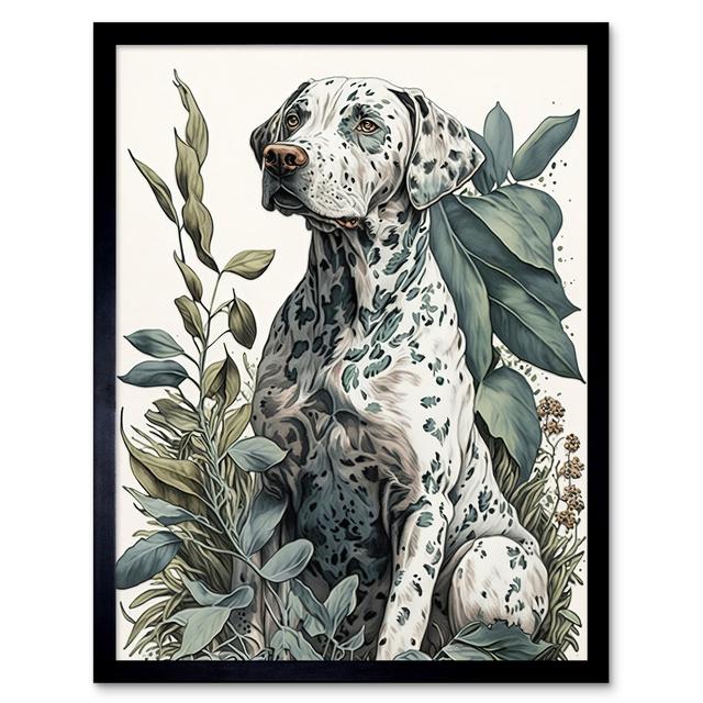 Dalmatian Dog In Field Plants Modern Watercolour - Single Picture Frame Print Marlow Home Co. on Productcaster.