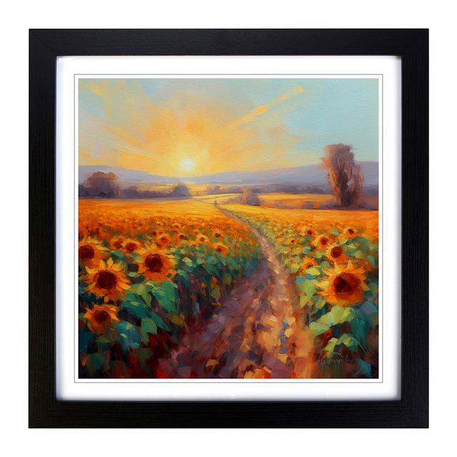 Sunflower Colour Field Painting - Single Picture Frame Print on Wood Brambly Cottage Format: Black on Productcaster.