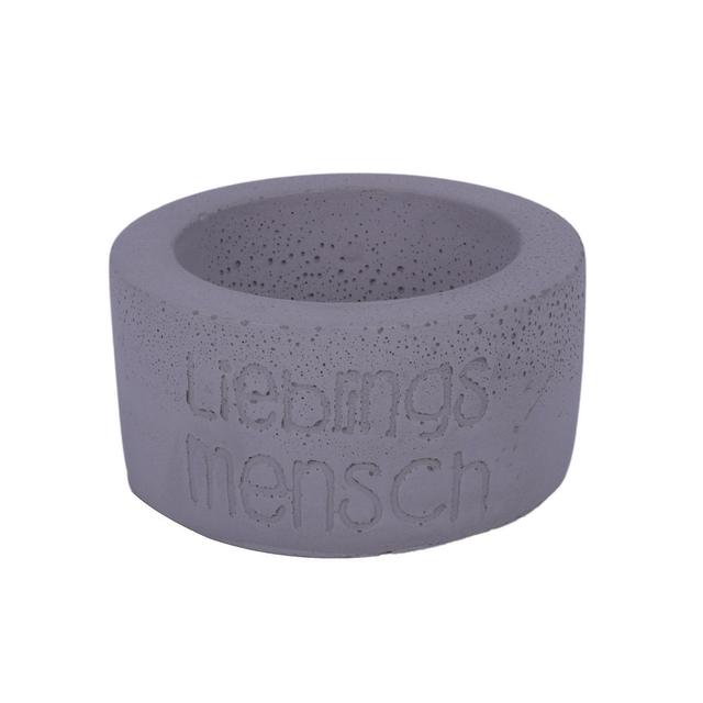 Teelichthalter aus Beton Ebern Designs Farbe: Grau on Productcaster.