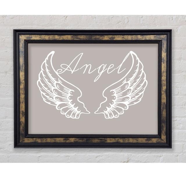 Girls Room Quote Angel Wings 4 Dusty Pink - Single Picture Frame Art Prints Bright Star Colour: Beige, Size: 21cm H x 42cm W x 8cm D on Productcaster.