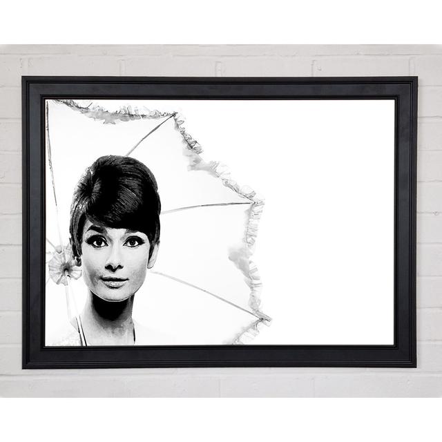 Audrey Hepburn Umbrella - Einzelner Bilderrahmen Kunstdrucke Canora Grey Größe: 84,1 cm H x 118,9 cm B x 1,5 cm T on Productcaster.