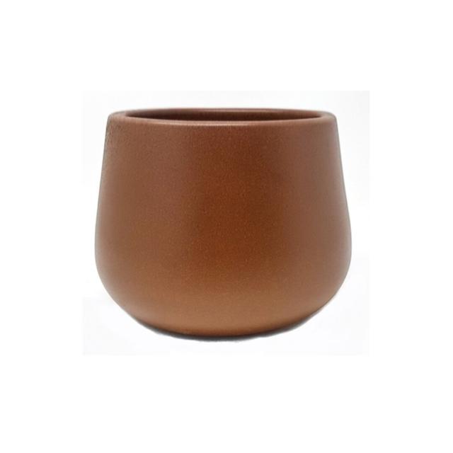 Elraine Handmade Ceramic Pot Planter Latitude Run Size: 23.5cm H x 29cm W x 29cm D, Colour: Brown on Productcaster.