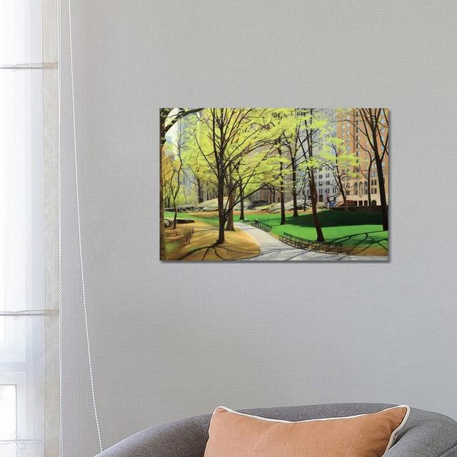 Springtime In Central Park by Nick Savides - Print on Canvas Latitude Run Size: 45.72cm H x 66.04cm W x 3.81cm D, Format: Wrapped Canvas on Productcaster.