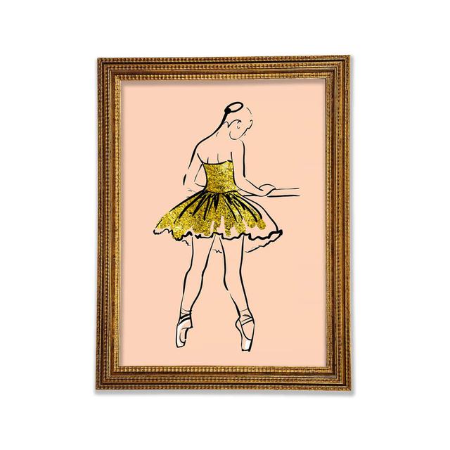 Golden Pink Ballerina 2 - Druck Mercer41 Größe: 84,1 cm H x 59,7 cm B x 3 cm T, Format: Poster mit goldenem Rahmen on Productcaster.