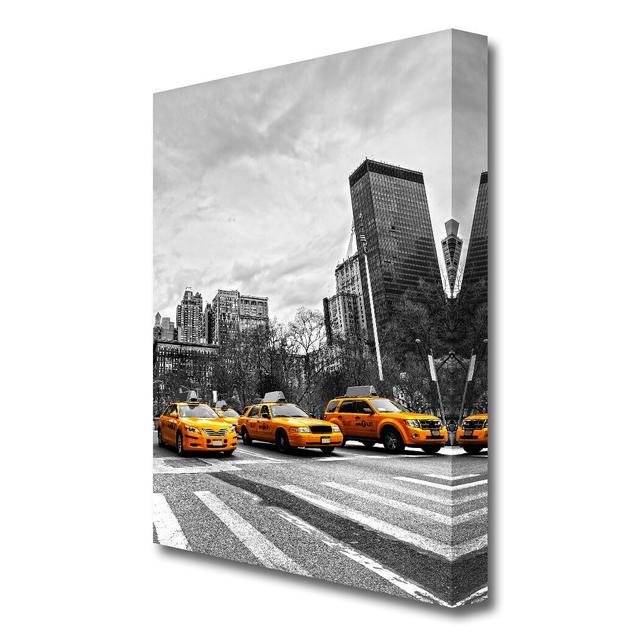 Yellow Cabs in New York Transport - Wrapped Canvas Photograph Print East Urban Home Size: 121.9 cm H x 81.3 cm W on Productcaster.