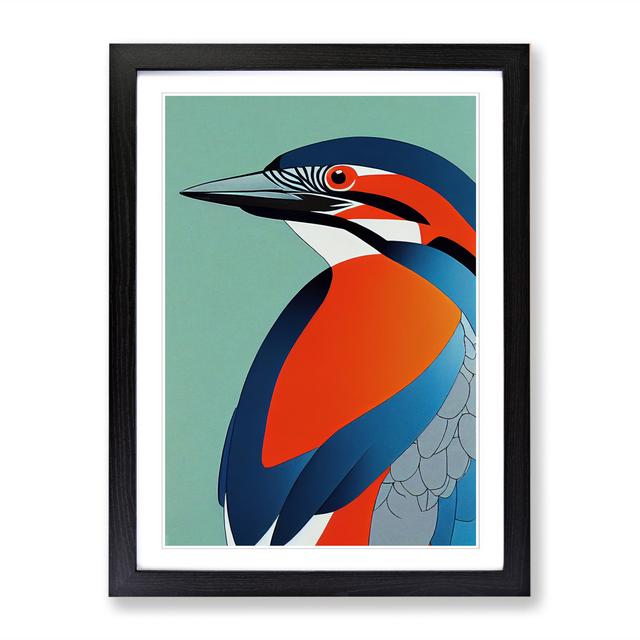 Kingfisher - Picture Frame Graphic Art Marlow Home Co. Size: 64" H x 46" W, Frame Option: Brown on Productcaster.