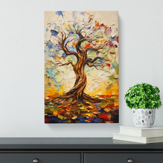 Tree Action Painting - Art Prints Marlow Home Co. Size: 76cm H x 50cm W x 3cm D on Productcaster.