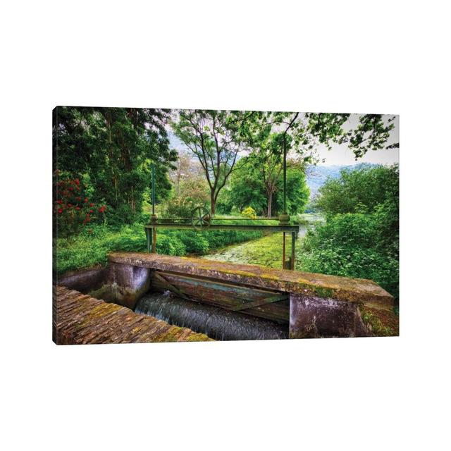 Old Lock On The Ninfa Creek, Latina, Italy by George Oze - Wrapped Canvas Painting Alpen Home Size: 20.32cm H x 30.48cm W x 1.905cm D on Productcaster.