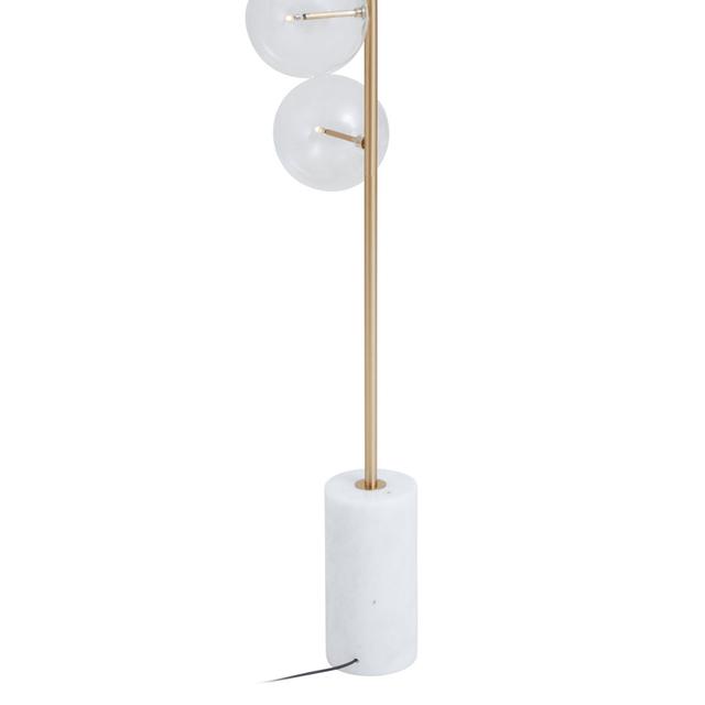 Anselma Five Bulb Black Marble Floor Lamp Canora Grey Base Finish: Gold/White on Productcaster.