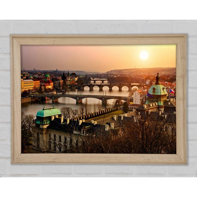 Stunning Sunrise Bridges - Single Picture Frame Art Prints 17 Stories Size: 42cm H x 59.7cm W x 1.5cm D on Productcaster.