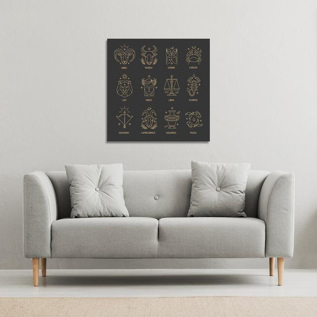 Zodiac Sign Set Designer Canvas Maturi Size: 77cm H x 77cm W on Productcaster.