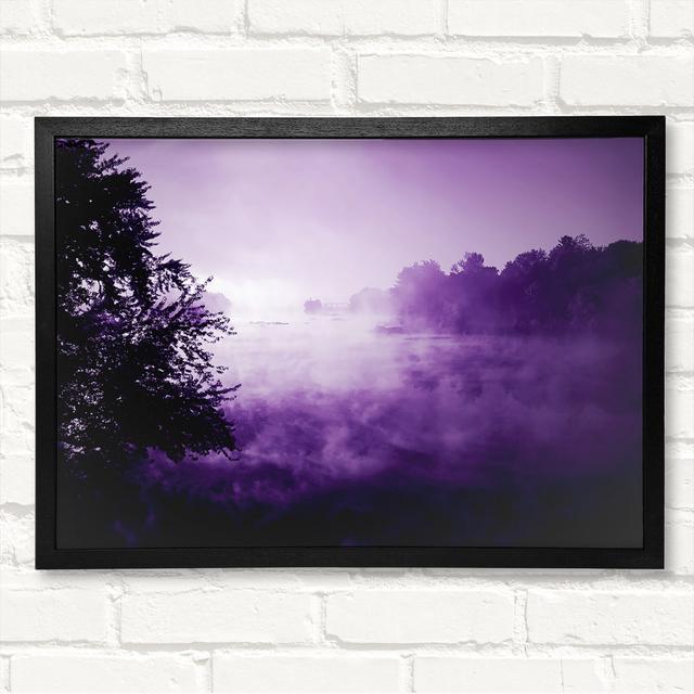 Purple Misty Lake - Single Picture Frame Art Prints Union Rustic Size: 29.7cm H x 42cm W x3cm D, Format: Black Framed Wood on Productcaster.