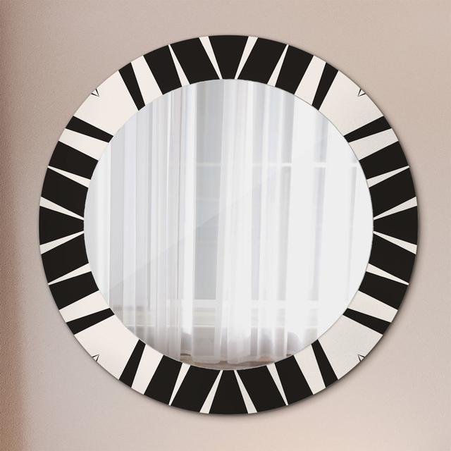 Huldar Round Glass Framed Wall Mounted Accent Mirror in Black East Urban Home on Productcaster.