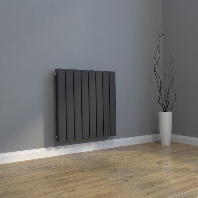 Reita Horizontal Designer Radiator Belfry Heating Radiator Colour: Grey, Size: 63cm H x 61.6cm W x 6.5cm D on Productcaster.