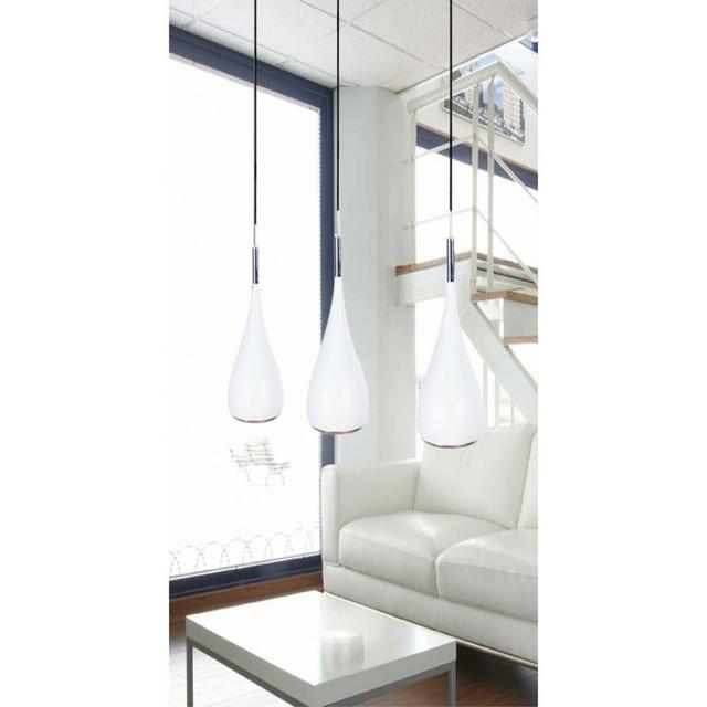 Spell 1 - Light Teardrop Pendant Azzardo Shade Colour: White, Finish: Black on Productcaster.