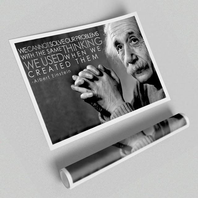 Einstein Thinking - Graphic Art Print on Paper East Urban Home Size: 84.1 cm H x 118.9 cm W x 1cm D on Productcaster.