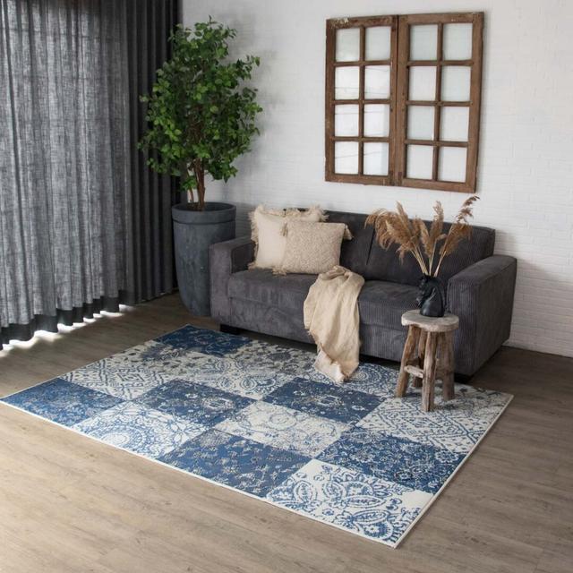 Abril Hooked Blue/Grey Rug Rosalind Wheeler Rug Size: Rectangle 200 x 290cm on Productcaster.