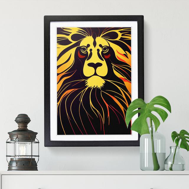 Lion Avant Garde - Picture Frame Graphic Art Big Box Art Frame Option: Black, Size: 64cm H x 46cm W x 2cm D on Productcaster.