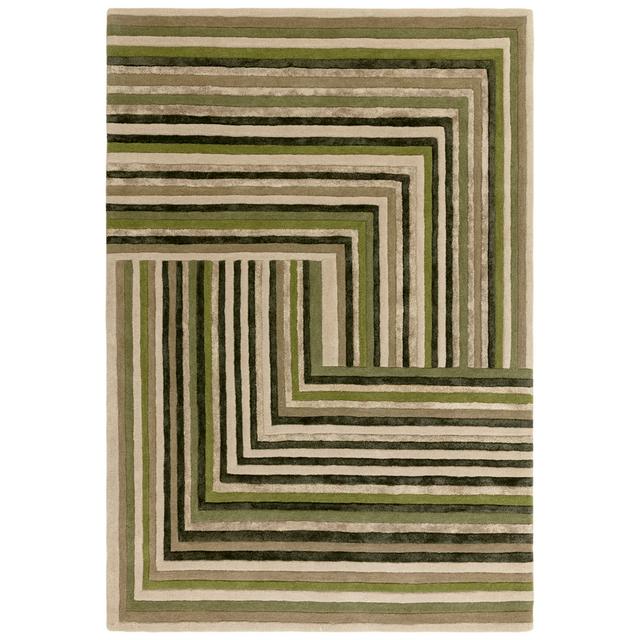 Corel Geometric Handmade Hand Tufted Green Area Rug Ivy Bronx Rug Size: Rectangle 16'8" x 25' on Productcaster.