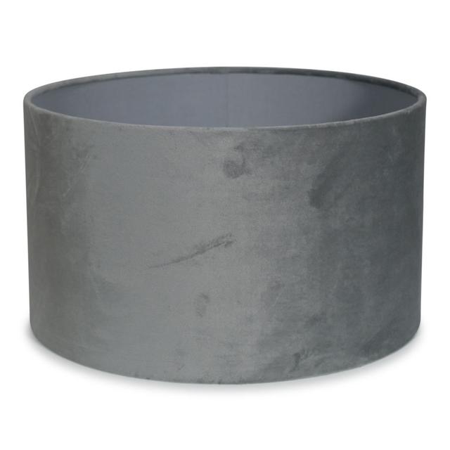 20cm H x 35cm W Velvet Drum Lamp Shade ( Screw On ) 17 Stories Colour: Grey on Productcaster.