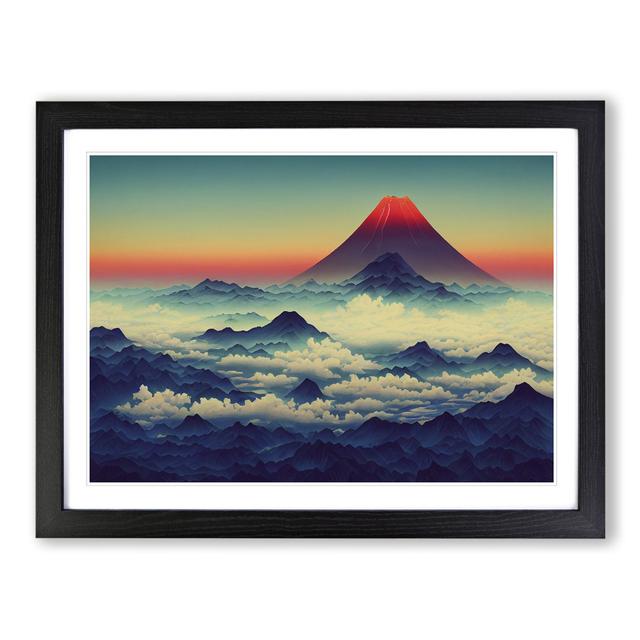 A Japanese Mountain Sunset Vol.6 - Picture Frame Graphic Art Alpen Home Frame Colour: Black, Size: 46cm H x 64cm W x 2cm D on Productcaster.