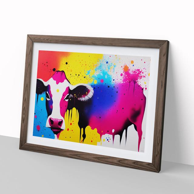 Cow Splash Vol.5 Abstract - Picture Frame Graphic Art Brambly Cottage Frame Colour: Walnut, Size: 46cm H x 64cm W x 2cm D on Productcaster.