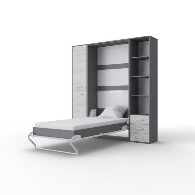 Ayvri European Kingsize (90 x 200cm) Murphy Bed Ivy Bronx Colour: White/Dark Grey on Productcaster.