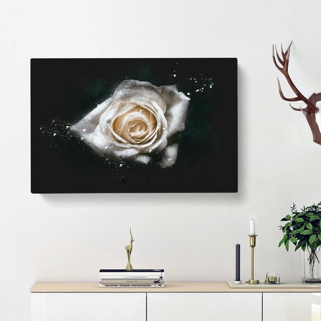 A White Rose - Wrapped Canvas Painting Print East Urban Home Size: 60cm H x 91cm W x 3cm D on Productcaster.