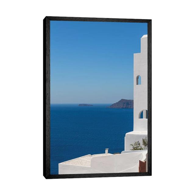 Santorini And The Mediterranean - Print Ebern Designs Size: 101.6cm H x 66.04cm W x 3.81cm D, Format: Black Framed on Productcaster.